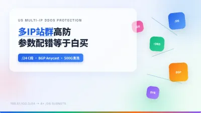 美国多IP高防站群服务器这5个参数没配对就是白花钱