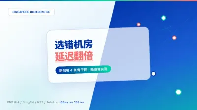 新加坡最稳骨干网机房有哪些？4家主流机房晚高峰回国实测