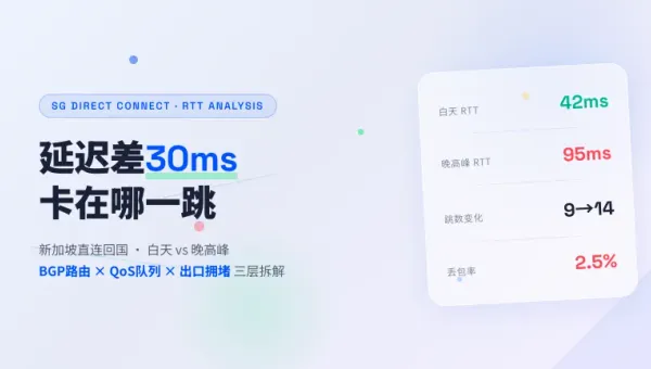 新加坡直连线路白天晚上延迟差超30ms到底卡在哪一跳