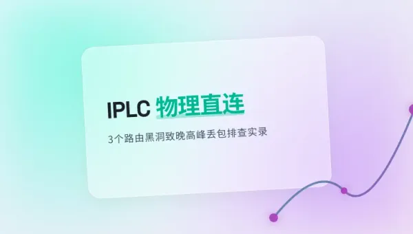 日本IPLC专线双千兆接入：3个路由黑洞致晚高峰丢包