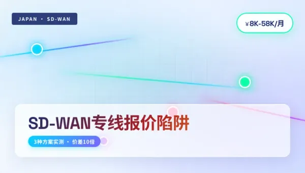 日本SD-WAN专线报价多少？3种方案月费差异实测